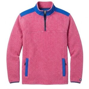 CHUBBIES Quilted 1/4 Zip Mens The Let Me Pink Pullover resort wear